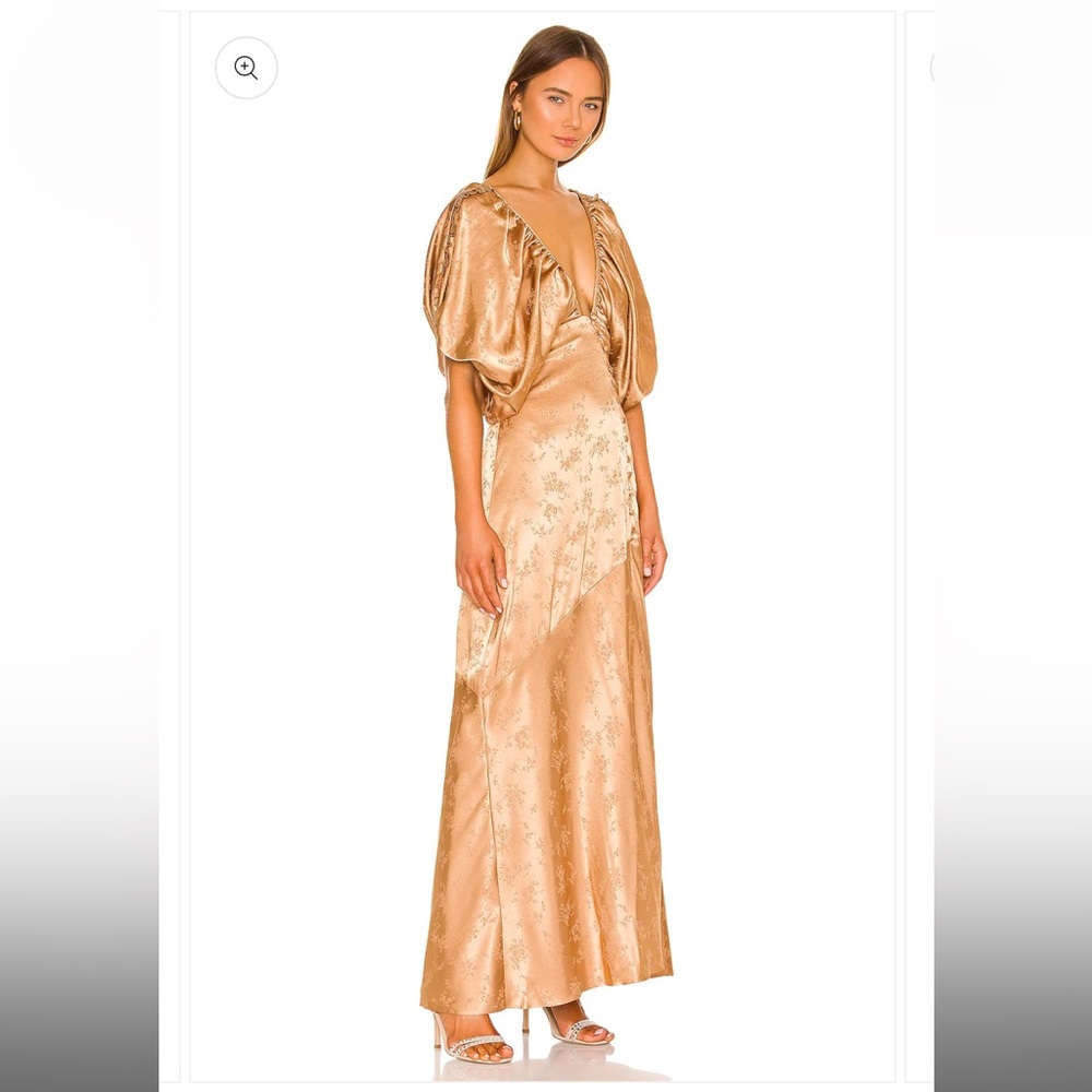 Tularosa Austin Gown maxi brown puff sleeve